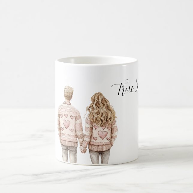 Mug True Love Pink Hearts Couple (Centre)