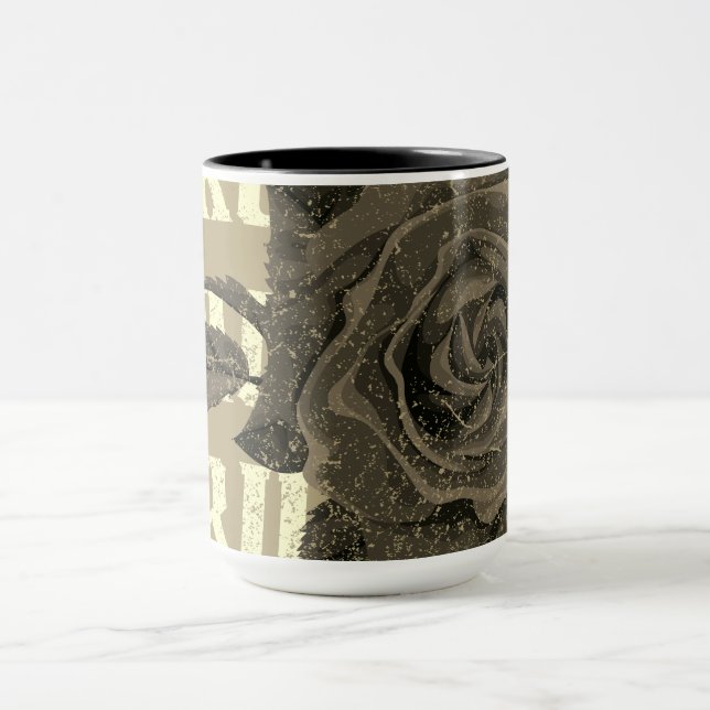 Mug True Love Rose Romantique Saint Valentin B&W (Centre)