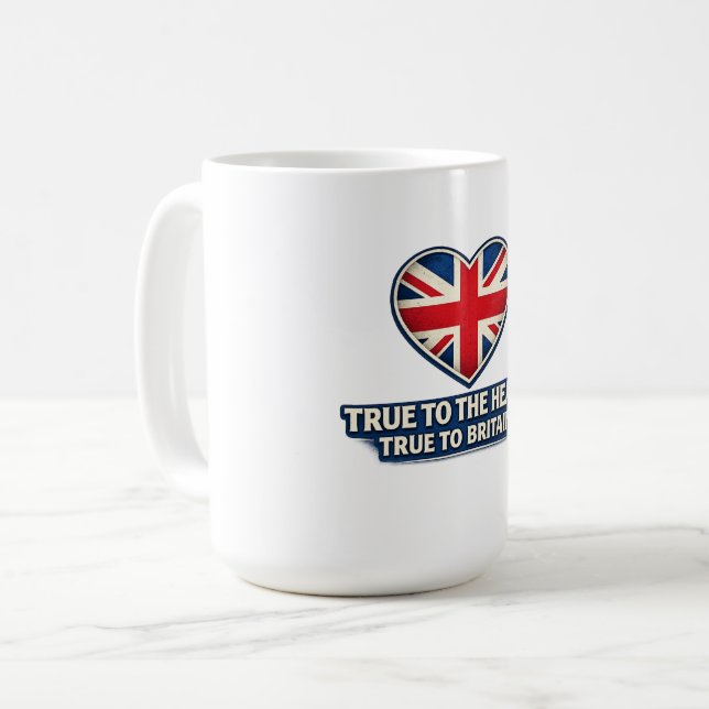 Mug True to the Heart, True to Britain – Union Jack  (Devant gauche)