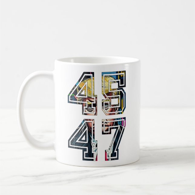 Mug Trump 45 47 | Pop art | président américain (Gauche)