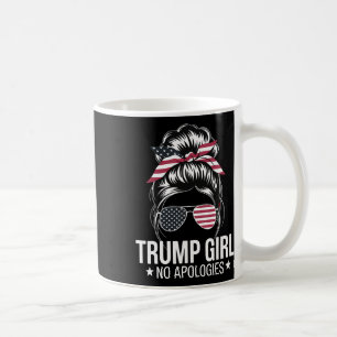 Mug Trump Girl Messy Bun drapeau américain Sungles Pat