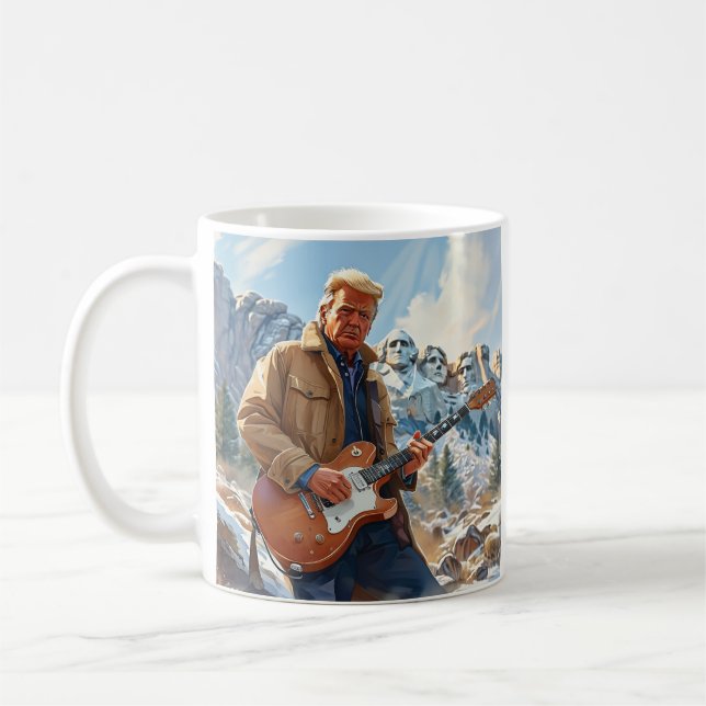 Mug Trump Jouant à la guitare électrique Mont Rushmore (Gauche)