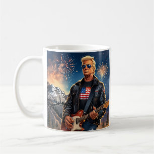 Mug Trump Jouant à la guitare électrique Mont Rushmore