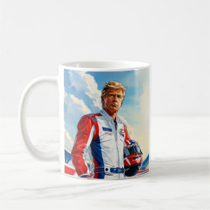 Mug Trump Racing Pilote de voiture de course avec casq