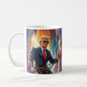 Mug Trump Spelunking Caving dans une magnifique grotte