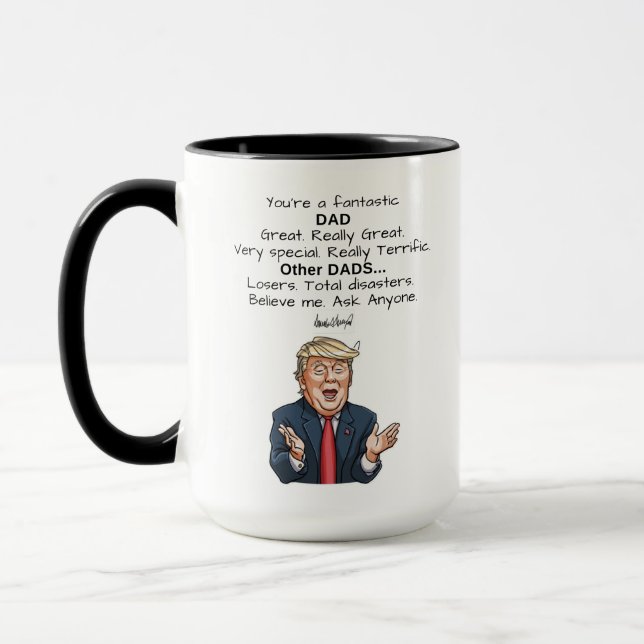 Mug Trump, une Fête des pères amusante, est vraiment u (Gauche)