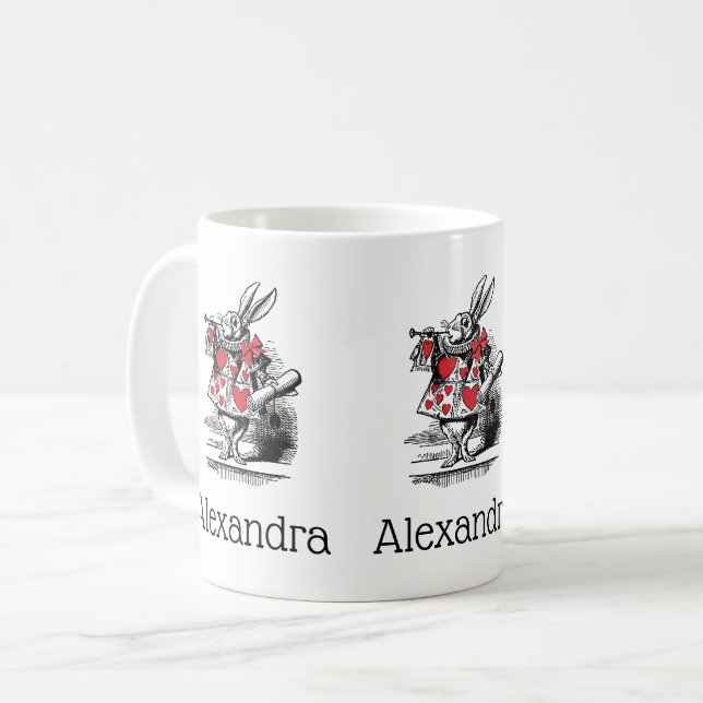 Mug Trumpeter Alice de la Cour du lapin blanc au pays  (Devant gauche)