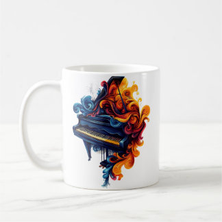 Mug Tshirt Piano Aquarelle Pianiste Musicien Piano à Q