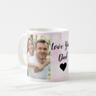Mug Tu aimes papa Deux script photo et coeur