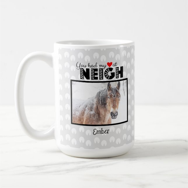 Mug Tu Avais Mon Coeur À Neigh Personnalisé Nom Photo  (Gauche)