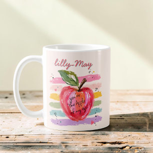 Mug Tu es la Prunelle de Mes Yeux Aquarelle Pomme Roug
