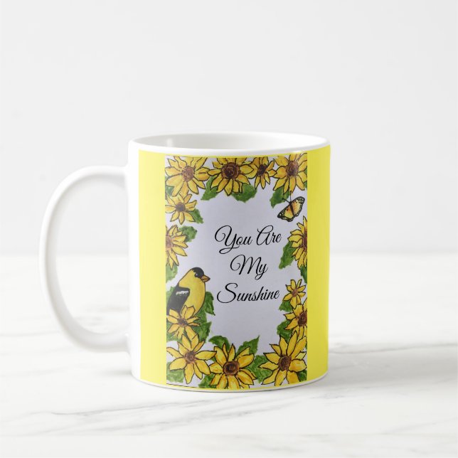 Mug Tu Es Mon Soleil, Joyeux Fleurs De Soleil D'Oiseau (Gauche)