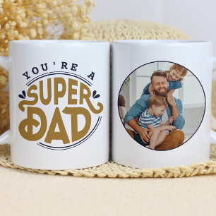 Mug Tu es un super papa   Fête des pères de typographi
