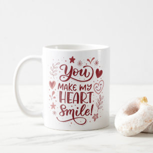Mug Tu fais de mon coeur Smile Valentine Typographie