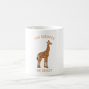 Mug Tu Me Fais Tourner la Girafe Drôle de Pun de Zoo S