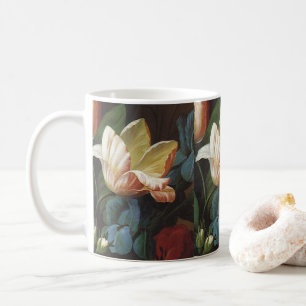 Mug Tulipe de jardin vintage en fleurs, fleurs victori
