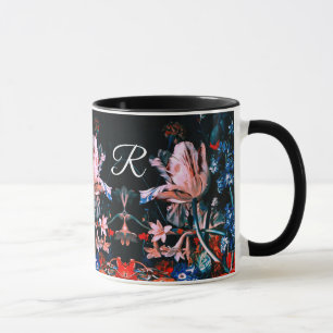 Mug TULIPES BLANCHES ROSES, FLEURS EN Monogramme flora