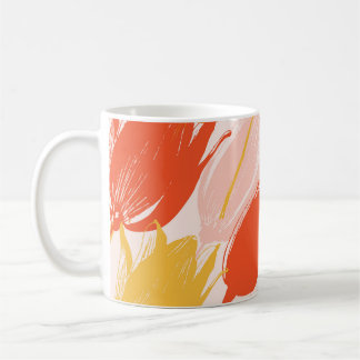 Mug Tulipes diagonales : Conception de couleurs claire