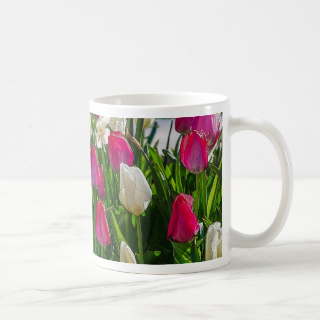 Mug Tulipes Roses Et Blancs Toulouse De Café Peint (Droite)