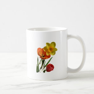 Mug Tulipes rouges et fleurs de jonquilles jaunes