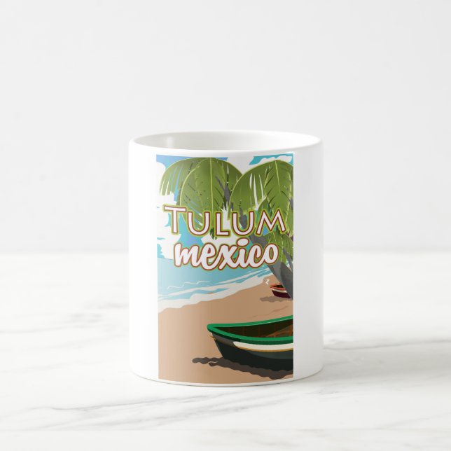 Mug Tulum, affiche de voyage mexicaine (Centre)