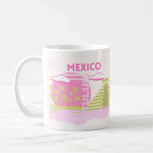 Mug Tulum, Mexique, Art de voyage, Rose