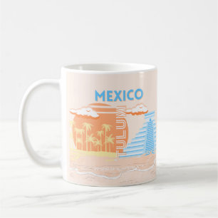 Mug Tulum, Mexique, Art Voyage, Plage d'été