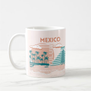 Mug Tulum, Mexique, Art Voyage, Retro