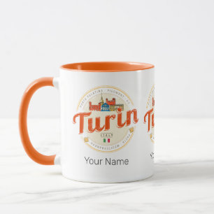 Mug Turin Piedmont Retro Skyline Pâtes Vintages italie