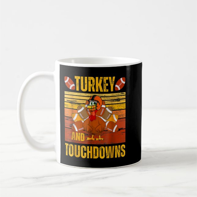Mug Turquie Et Touchdowns Football Thanksgiving Hommes (Gauche)