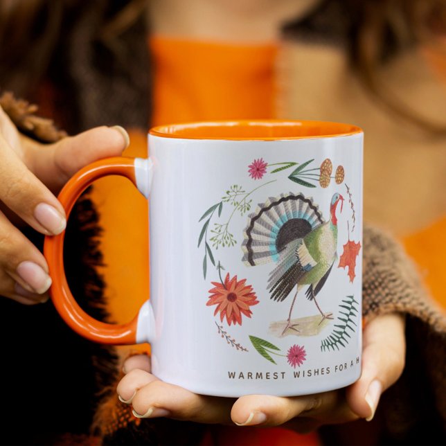Mug Turquie floral Thanksgiving (Créateur téléchargé)