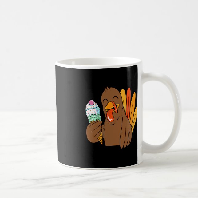 Mug Turquie Manger Crème de glace Thanksgiving Day Fun (Droite)