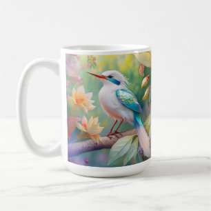 Mug Turquoise aile  crête blanche Imaginaire Oiseau