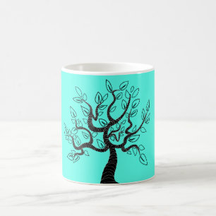 Mug turquoise avec arbre - Vos couleurs