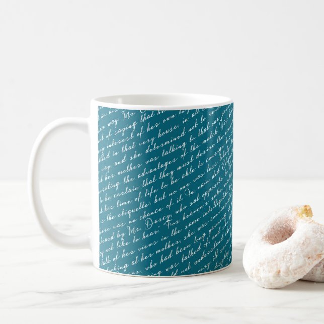 Mug Turquoise Blue Jane Austen Pride Préjugés Netherfi (Avec donut)