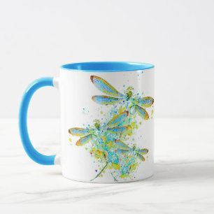Mug Turquoise éclaboussure de libellule
