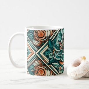 Mug Turquoise et Motif en terre cuite d'inspiration az