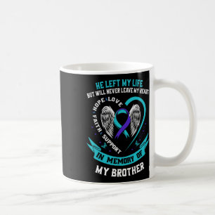 Mug Turquoise Et Violet En Mémoire De Mon Frère Suicid