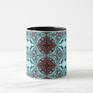 Mug Turquoise Fractale Star Blast
