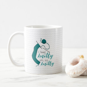 Mug Turquoise Je Me Sens Vraiment Vraiment Knitty, Oh 