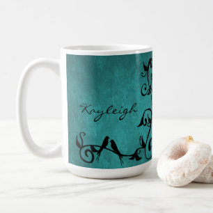 Mug Turquoise Lovebirds Boug de café personnalisé