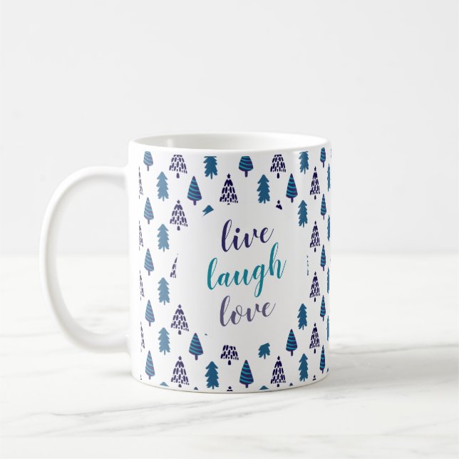 Mug Turquoise sapin de Noël Live Rire Amour Personnali (Gauche)