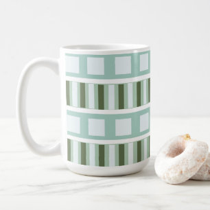 Mug Turquoise Vert Carré rayures géométriques