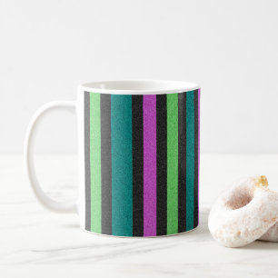 Mug Turquoise, Vert citron, Parties scintillant rose c