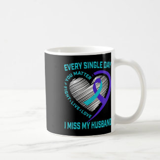 Mug Turquoise Violet Ruban Coeur Mari Sensibilisation