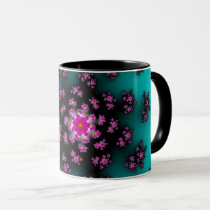 Mug Turquoises arroses florales