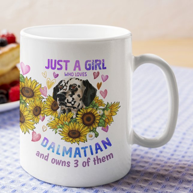 Mug Tutoriel de tournesol Dalmatien sur mesure (Créateur téléchargé)