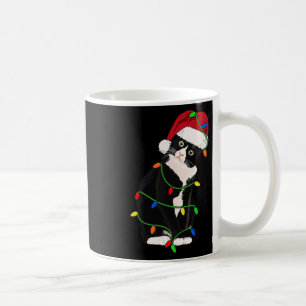 Mug Tuxedo Cat Meow Père Noël Tuxie Feux d'arbre de No