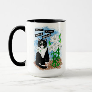 Mug Tuxedo Chat et Lilies   Devis inspirant
