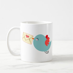 Mug Tweets Messages d'Amour d'Oiseaux
